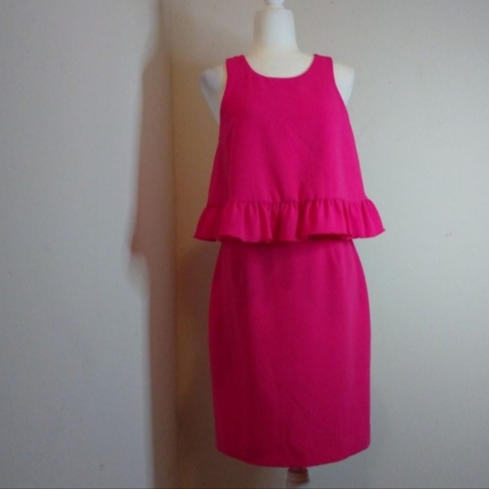 Trina Turk Womens Pink Sleeveless Peplum Dress Sz 6